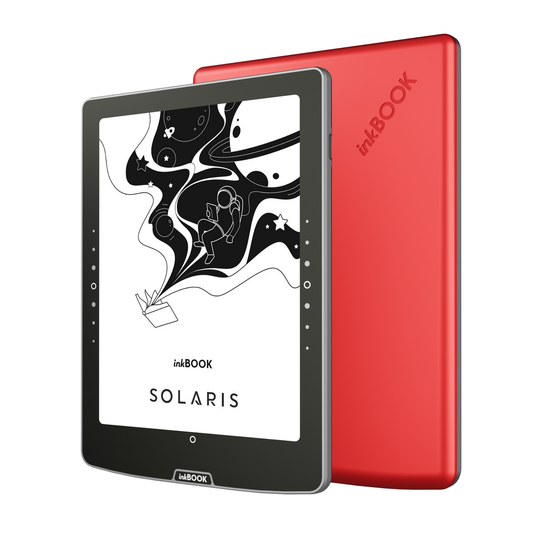 e-book reader inkbook solaris red front back